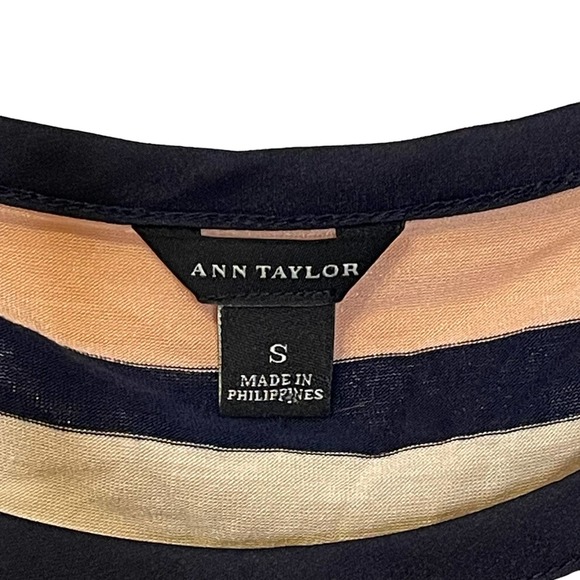 Ann‎ Taylor Women's Tiered Fringe Tank Top Striped Flapper Retro Mod Size Small - Picture 7 of 8